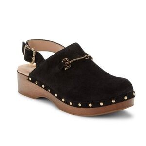 Sam Edelman Hilda Suede Studded Bit Buckle Platform Clogs - NWT
